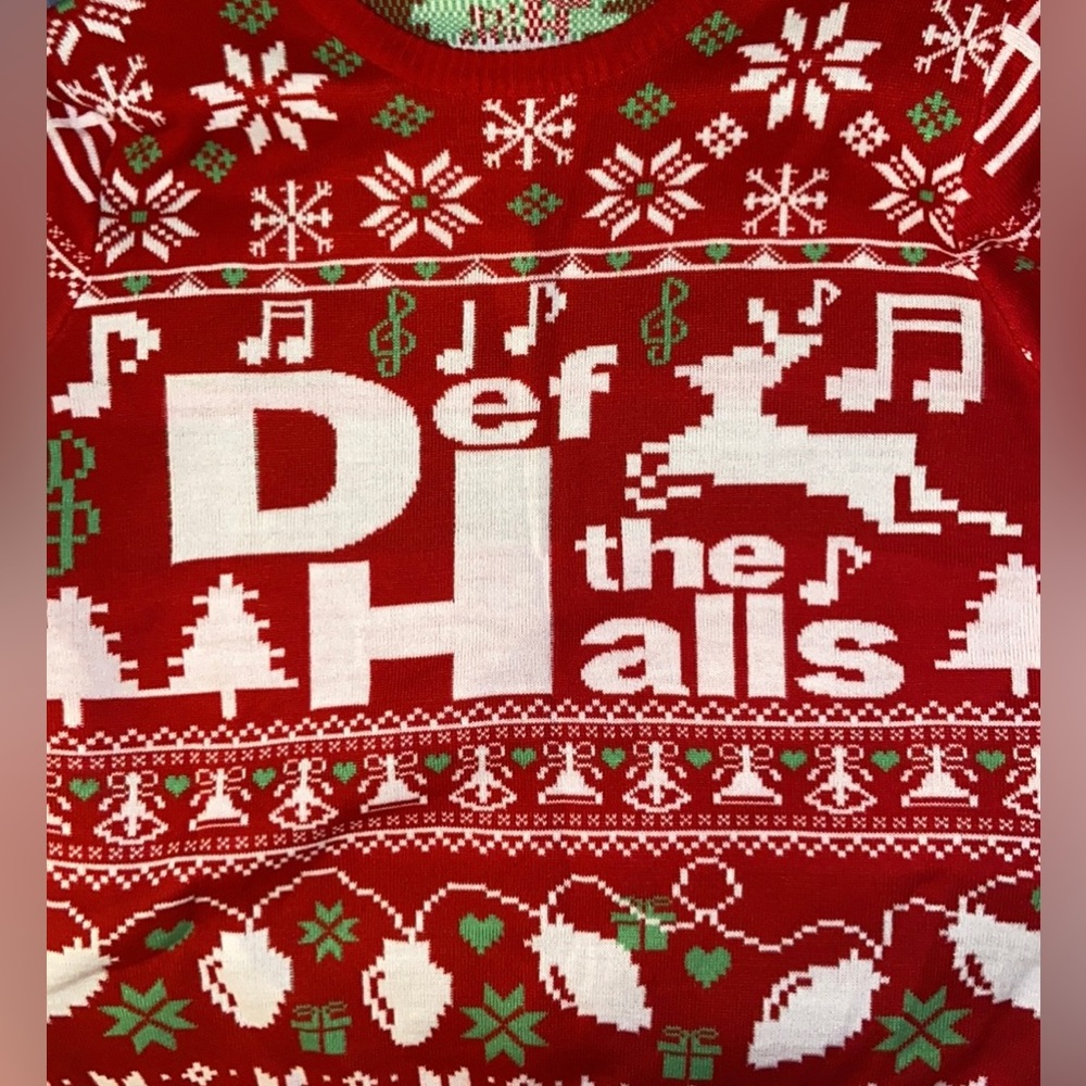 Christmas 🎄 UGLY Sweater 🎶 Def the Halls" 🎵 Unisex Size S